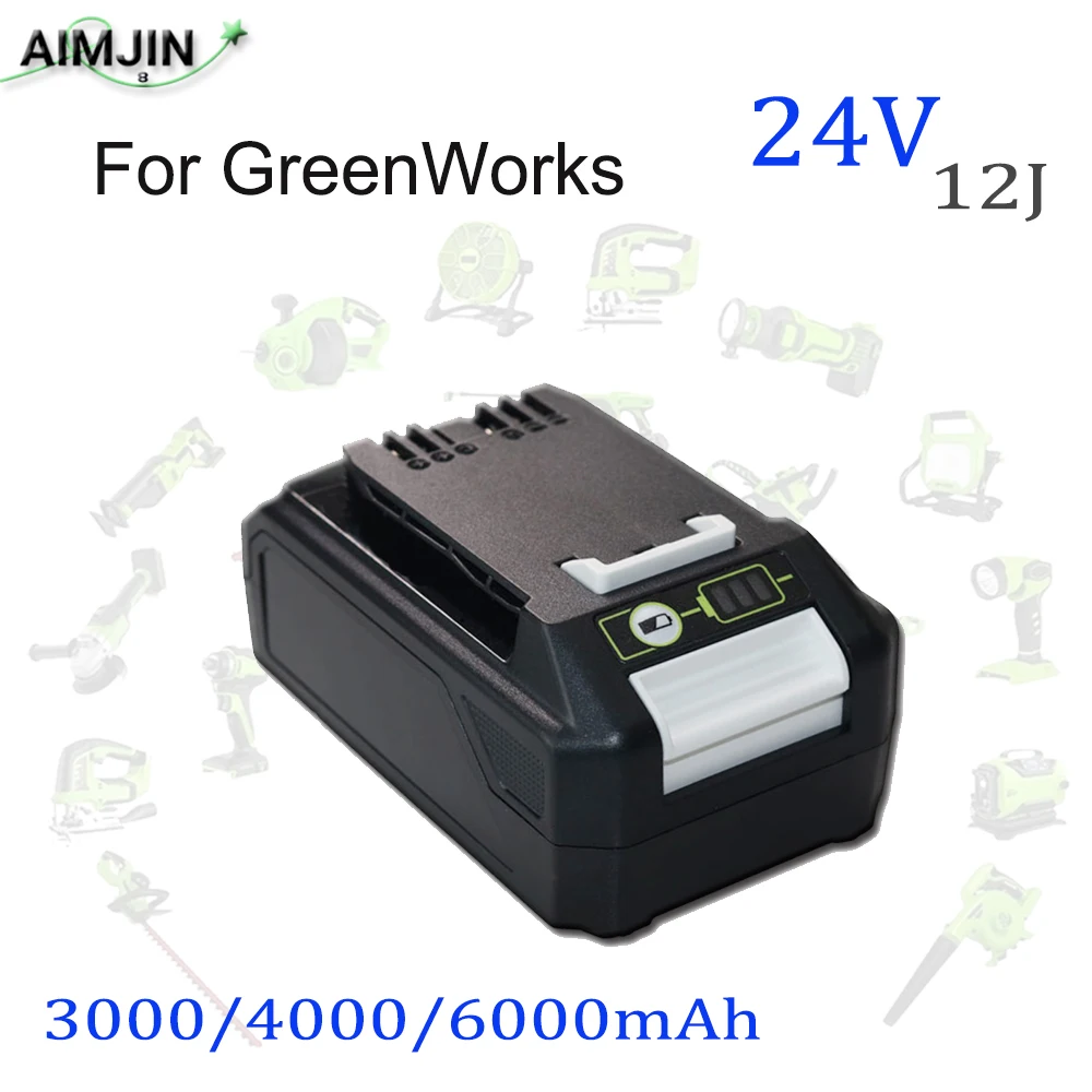 

24V 12J high-capacity 4000/6000/8000mAh lithium-ion battery, For GreenWorks Electric tools