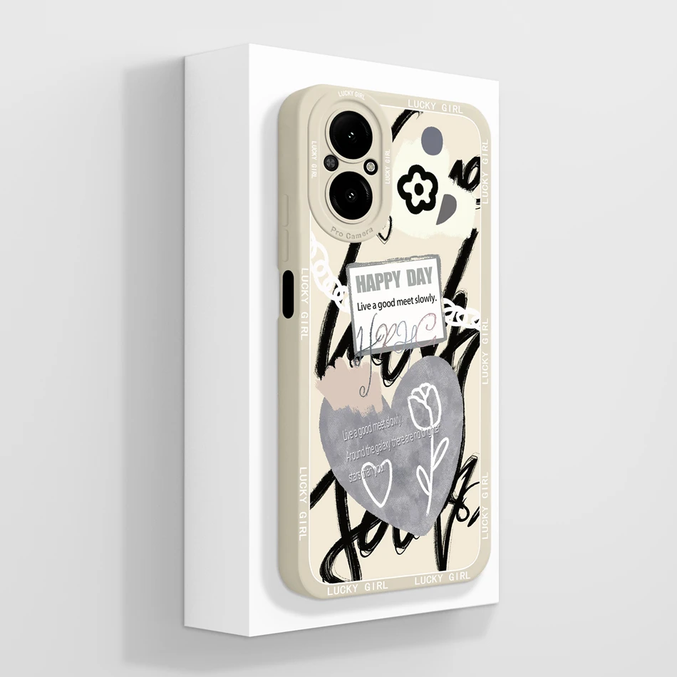 Artistic Style Soft Liquid Silicone Full Coverage Phone Protector Case in Vibrant Colors