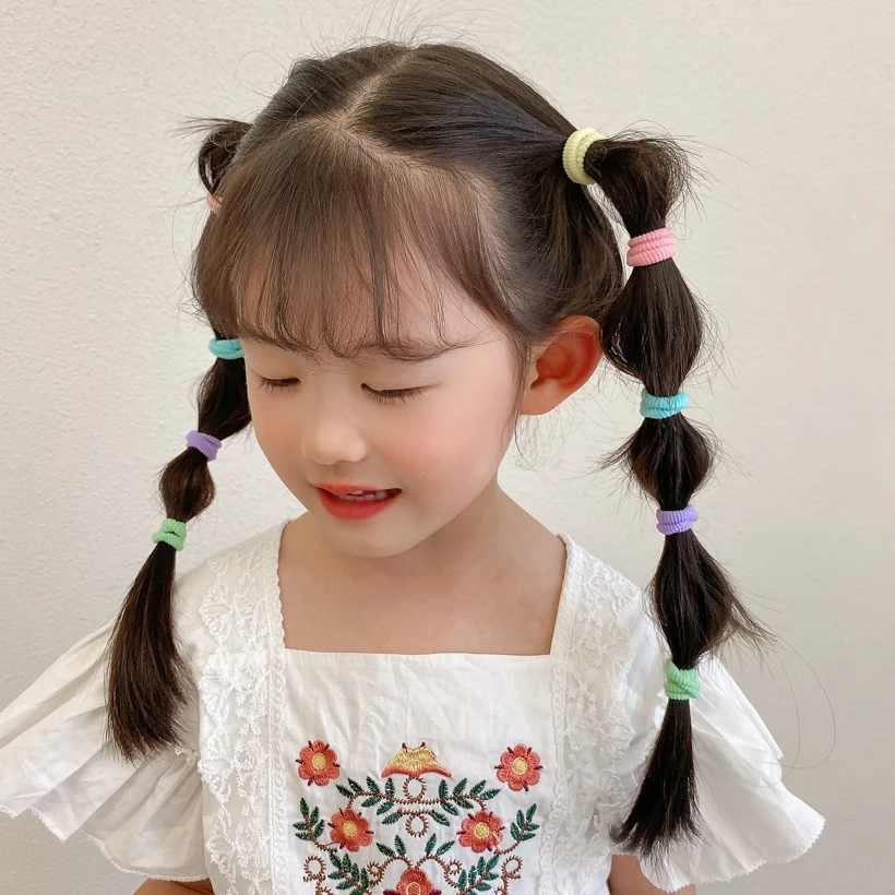 Großhandel 30/50/100 Teile/los Bunte Haarbänder Kinder Nahtlose Haargummis Elastische Gummiband Mädchen Süße Scrunchies Zubehör – Detail 4