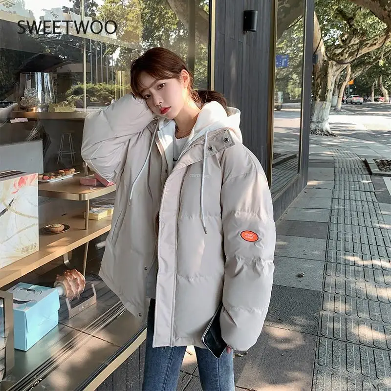 Winter Jacket Women Overcoat Thick Down Cotton Padded Short Parkas Mujer  Casual Hooded Bubble Coat Female Fashion Tide