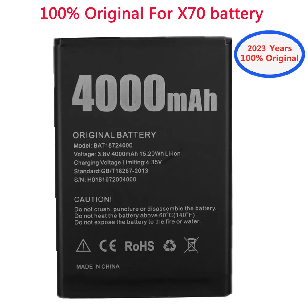 2023 Anni Bat18724000 4000Mah 100% Batteria Originale Per Doogee X70 X 70 Bateria Nuove Batterie Di Ricambio Originali Per Smartphone