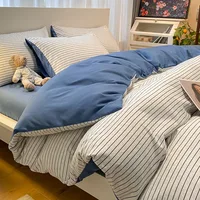 4pcs Solid Color Bedding Set Quilt Duvet Cover Sheet  100% Cotton Microfiber for Cotton Bedding Duvet Single Queen King Size 4
