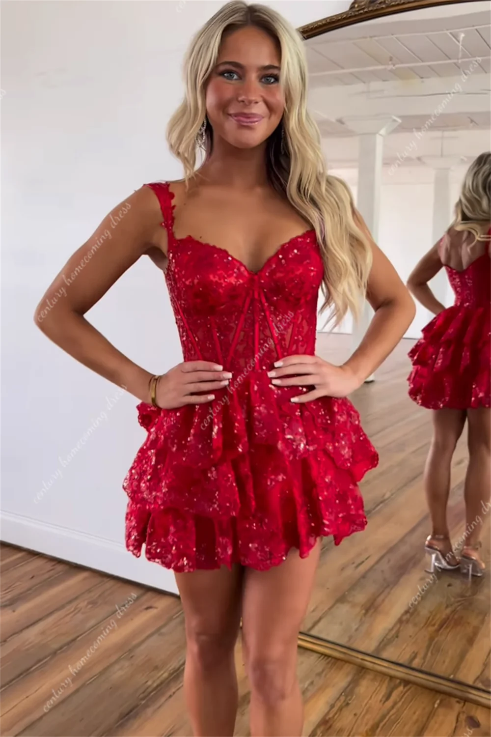 Sexy Mini Short Sequin Homecoming Dress A Line Tiered Cocktail Dress Sleveless Prom Party Gowns Women Dresses For Special Events