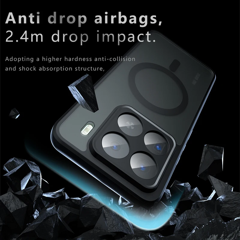 Luxury Armor Matte Magnetic Back Cover with Magsafe