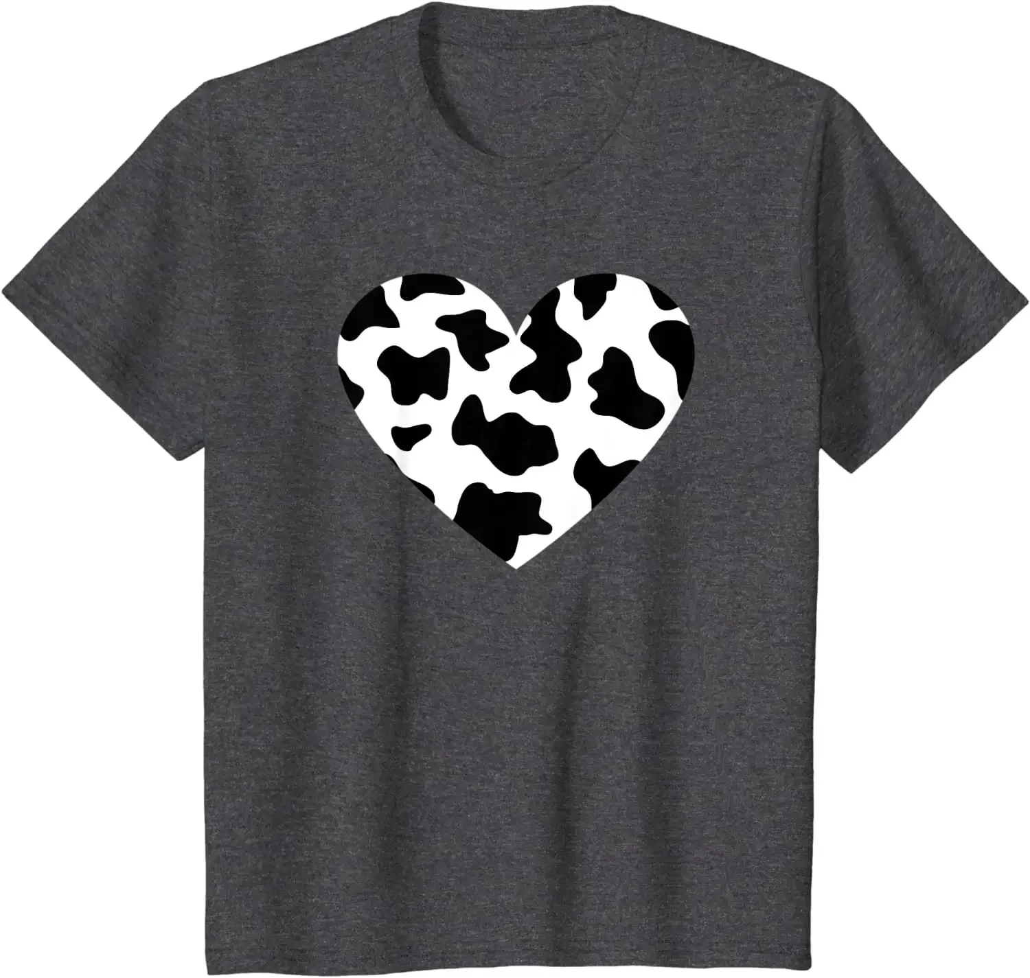 

Awesome Cow Print Black White Print Heart T-Shirt Daily Four Seasons 100%cotton Print Casual Soft Machine Wash