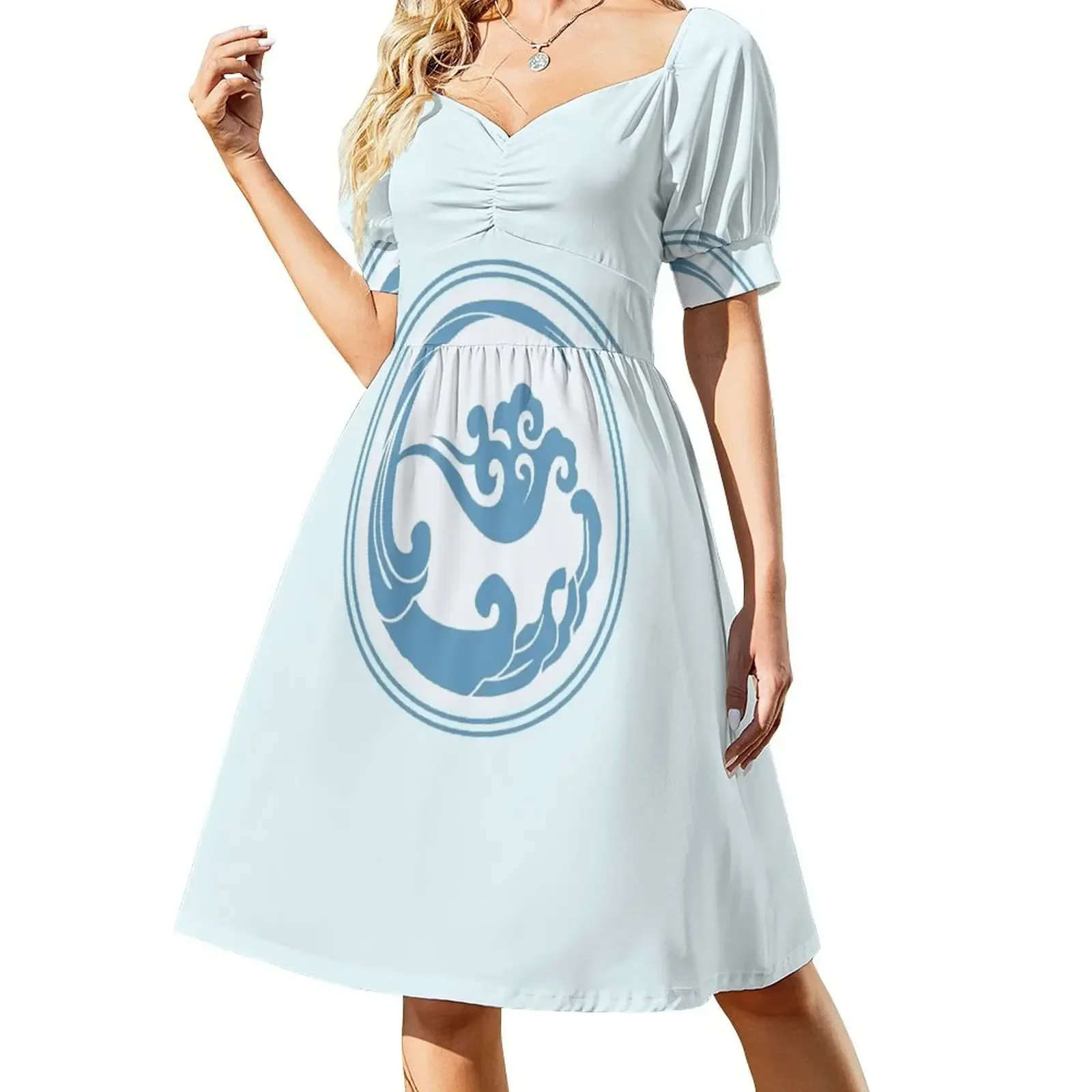 thumbnail image 1 of Vestido de manga corta de la secta Gusu Lan, vestidos de verano para mujer, vestidos de verano, vestidos de mujer estilo coreano, 1 of 7