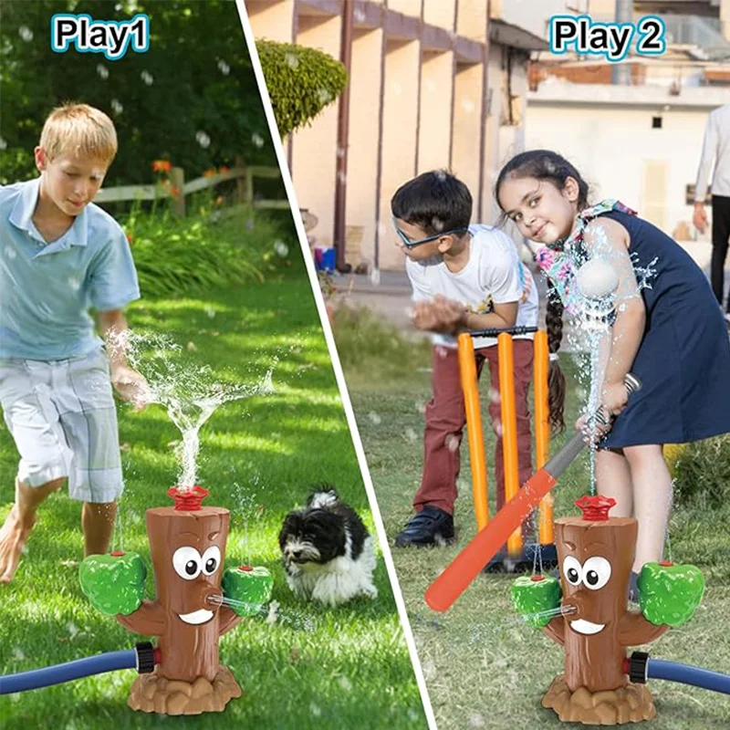 Water Spray Sprinkler Stump Outdoor Hose Water Six tubes 360° Roating Wiggle Garden Lawn Summer Water Toy For Kids Boys Girls 4