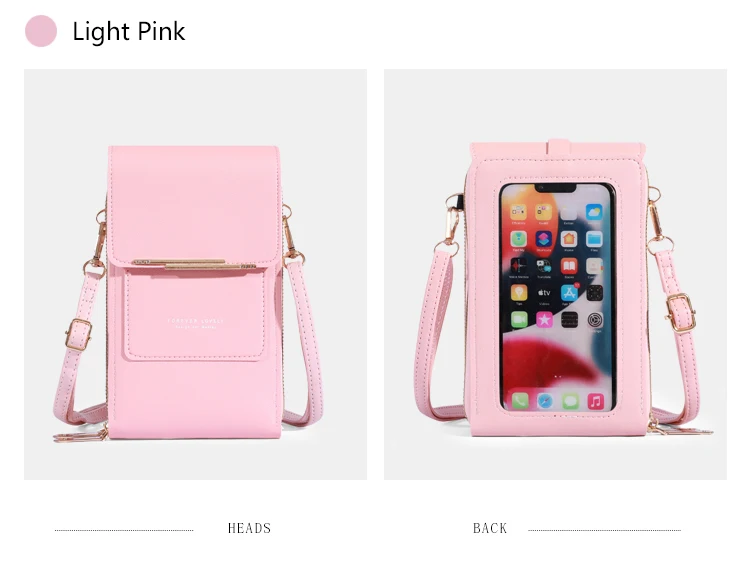 Touchscreen-Handy tasche, Mini-Klappe-Umhängetasche, Mode-Kunstleder-Geldbörse, vertikale Geldbörse mit Kartens ch litzen – Detail 15