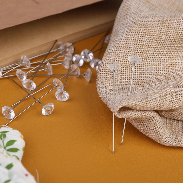 50Pcs/Box Bouquet Pins Corsages Pins Flower Diamond Pins Floral Rhinestones  Straight Pins for DIY Craft Jewelry Wedding Decor - AliExpress