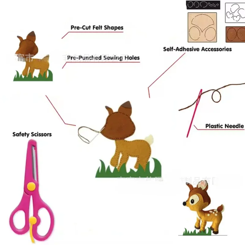 DIY Kids Sewing Kit for Kids Complete Beginner Sewing Kit with Felt Plushie Fun & Educational Woodland Animals Sew Craft Set