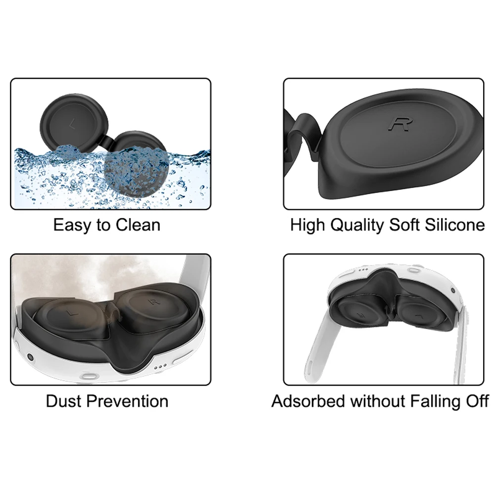 Soft VR Silicone Lens Cover Protector Dustproof scratch resistant For Meta Quest 3 VR Accessories