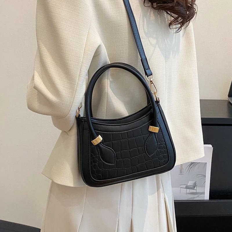 Shoulder Bag Black Handbag Trend Design PU Leather Texture 2023 New Bags for Women Hot Sale Leisure All-match Upgrade Your Style