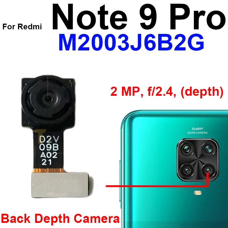 Front Back Camera For Xiaomi Redmi Note Pro M2003J6B2C Rear