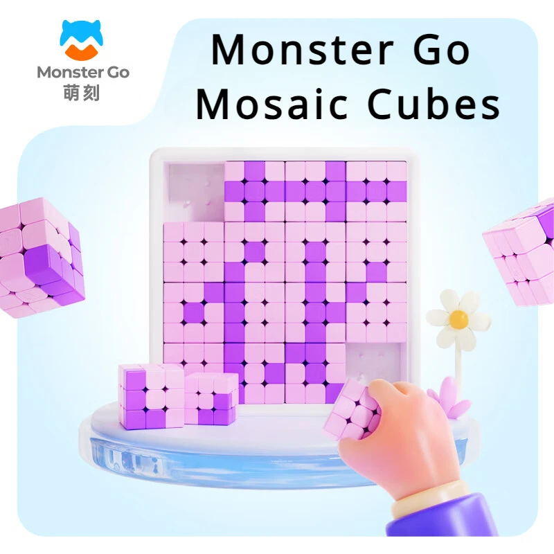 GAN Mosaic Cubes Monster Go MG Spelling 3X3 Cube Puzzles Mosaic Cubes GAN Wall DIY  4X4 Chart Professional Educational Toy