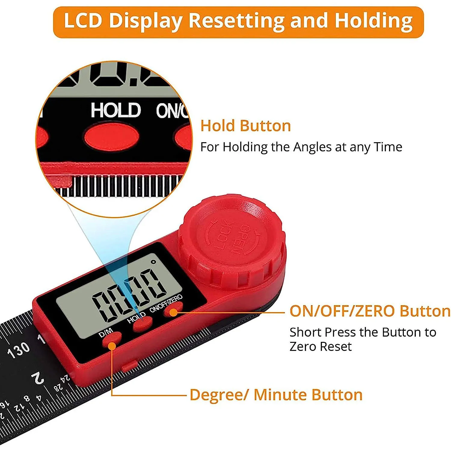 2 in 1 Angle Measurement Tool Digital Protractor Multifunctional 360 Degrees Inch Metric Scale Rulers for Woodworking DIY Tool digital angle protractor angle measuring tool angle protractor digital angle meter