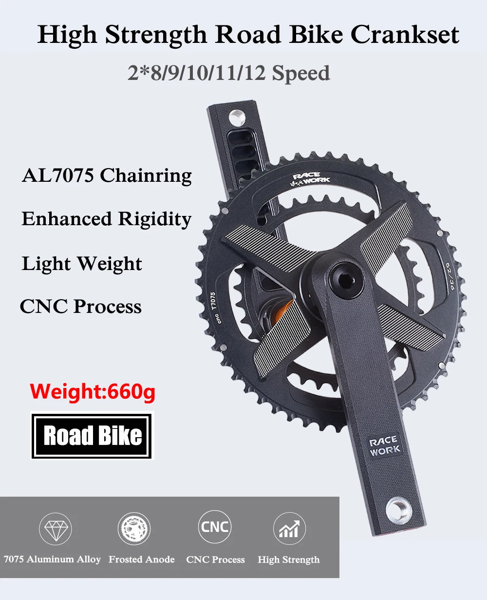 Pédalier pliable pour vélo de route 152/165/170 mm 130BCD 39