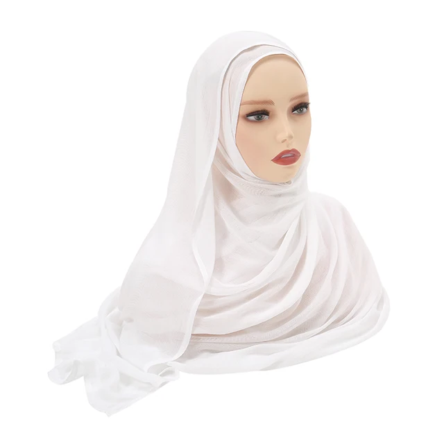 Châles en coton rayonne pour femmes musulmanes, Hijab Modal, écharpe unie, grande taille, Turban islamique, bandeau 190x85cm