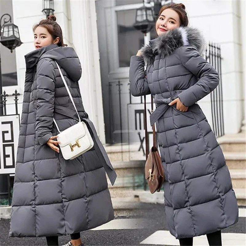 2023 New Winter Jacket Women's Parkas Fur Collar Hooded Cotton Padded ...