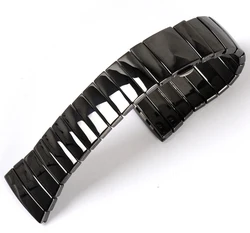 High - Quality Black Ceramic Watch Strap - Elegant Bracelet - 17mm (Black)