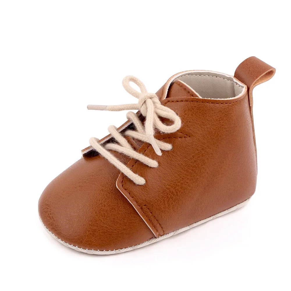 Newborn Baby Shoes Casual Baby Girl Boy PU Leather Infant Toddler Non Slip Soft Sole Sports Shoes First Walker Sneakers 6