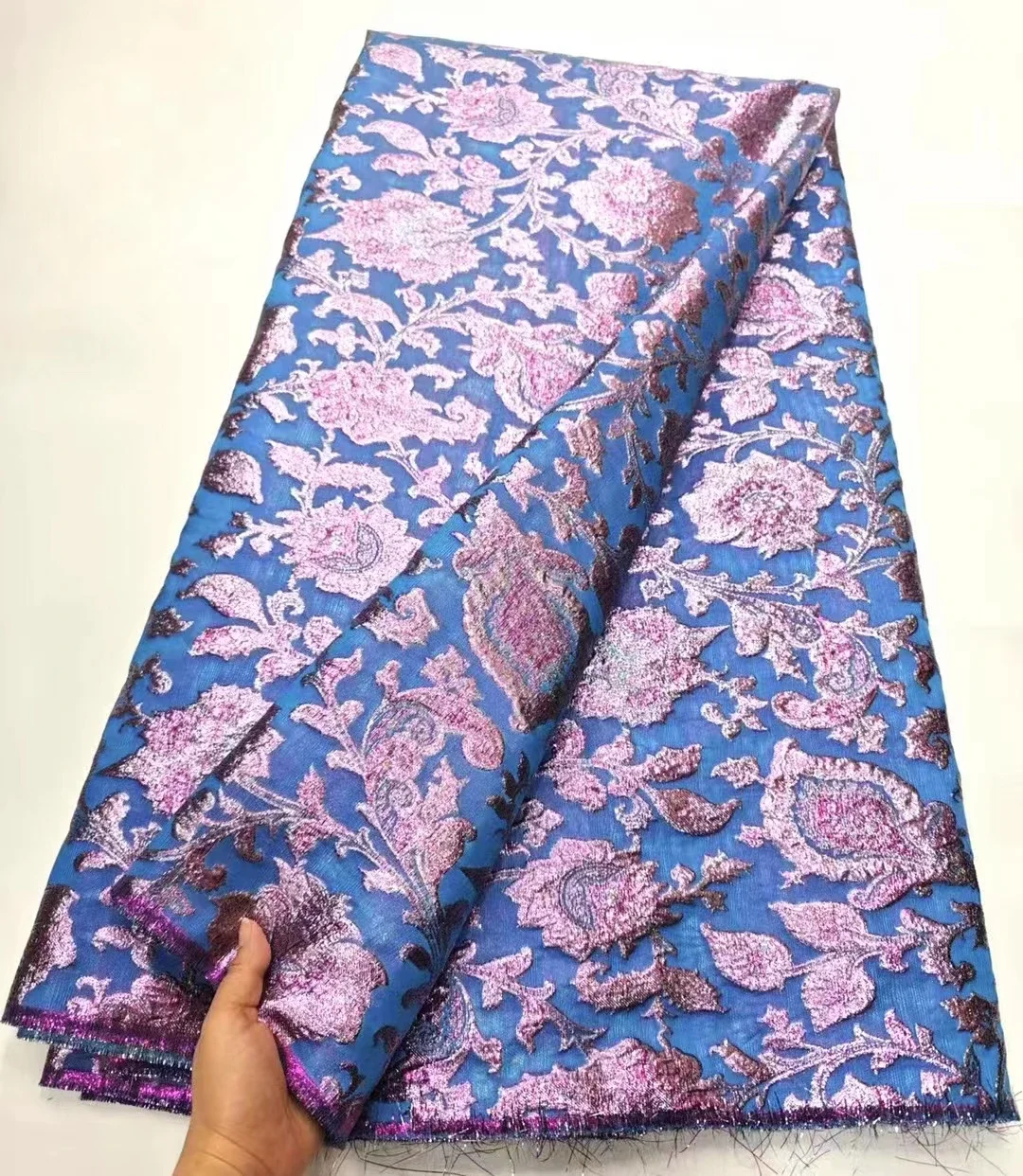 

Nigerian Brocade Jacquard Organza Lace Fabric 2024 High Quality African French Jacquard Lace Fabric For Wedding Dress LHD24106