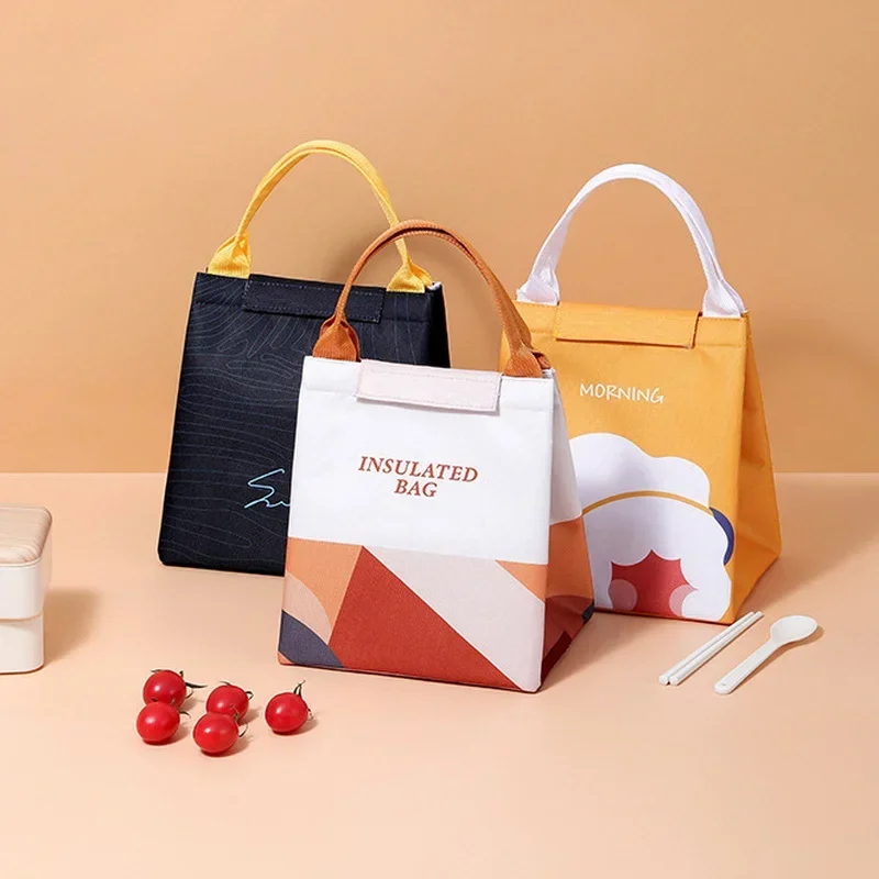 Kawaii Thermal Lunch Tote Bag Women Children's School Thermal Insulated Lunch Box Tote Food Small Cooler Bag Pouch