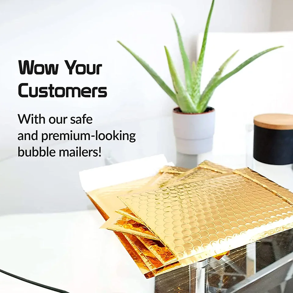 ZYBUX 20 Pieces Pack A4 Padded Envelopes - Gold Self Seal Bubble Envelopes - Lightweight Postal Wrap Bags For Parcel Shipping, Passport Packaging, Posting, Mailing - Home And Office Envelope Mailers - View #11