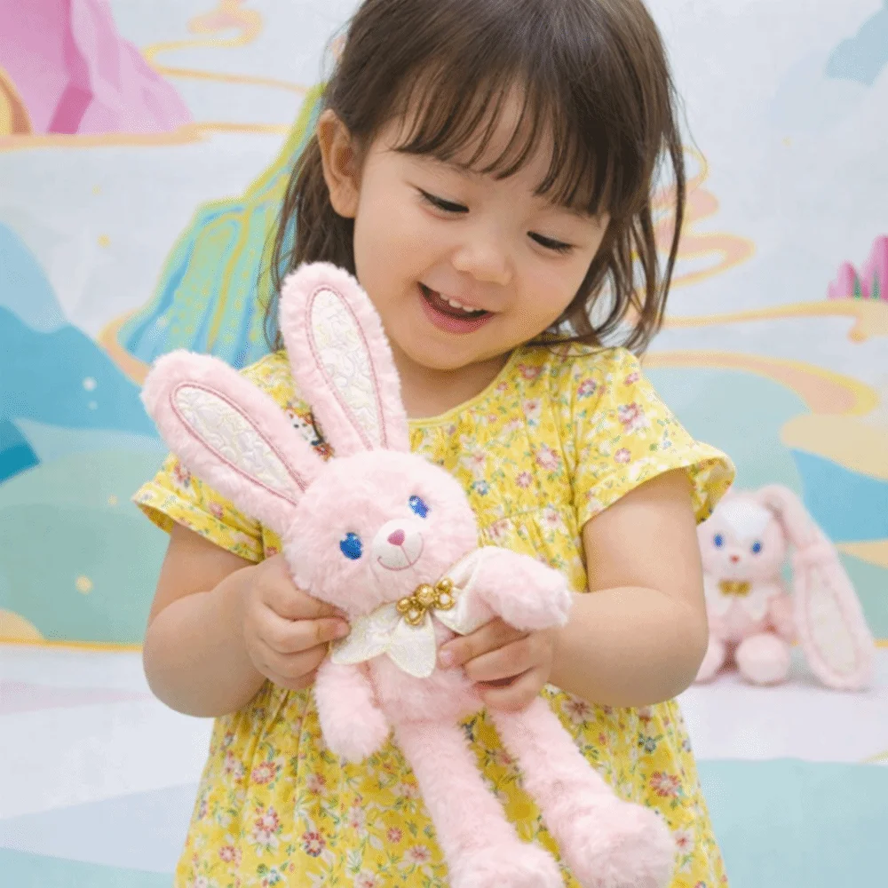 부드러운 봉제 토끼 열쇠고리 30cm 사이즈 귀여운 스타일 귀 당기는 토끼 어린이 선물 독창적인 디자인 스쿨백 펜던트