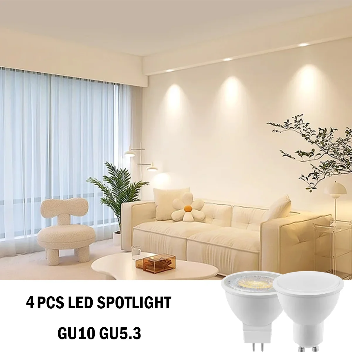 4PCS LED Spotlight GU10 GU5.3 AC220V/AC100-240V 3W-8W 38 120 degree high lumen warm white light replace 50W 100W halogen lamp 6