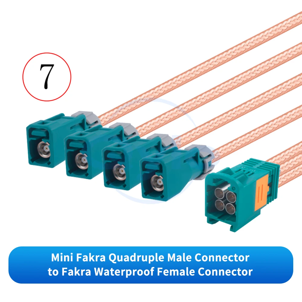Rosen Mini FAKRA 4-in-1 HFM Stecker auf SMA/FAKRA RG316D Braun Versilbertes Kabel FAKRA zu SMA Kabel (1 Stück) – Detail 9
