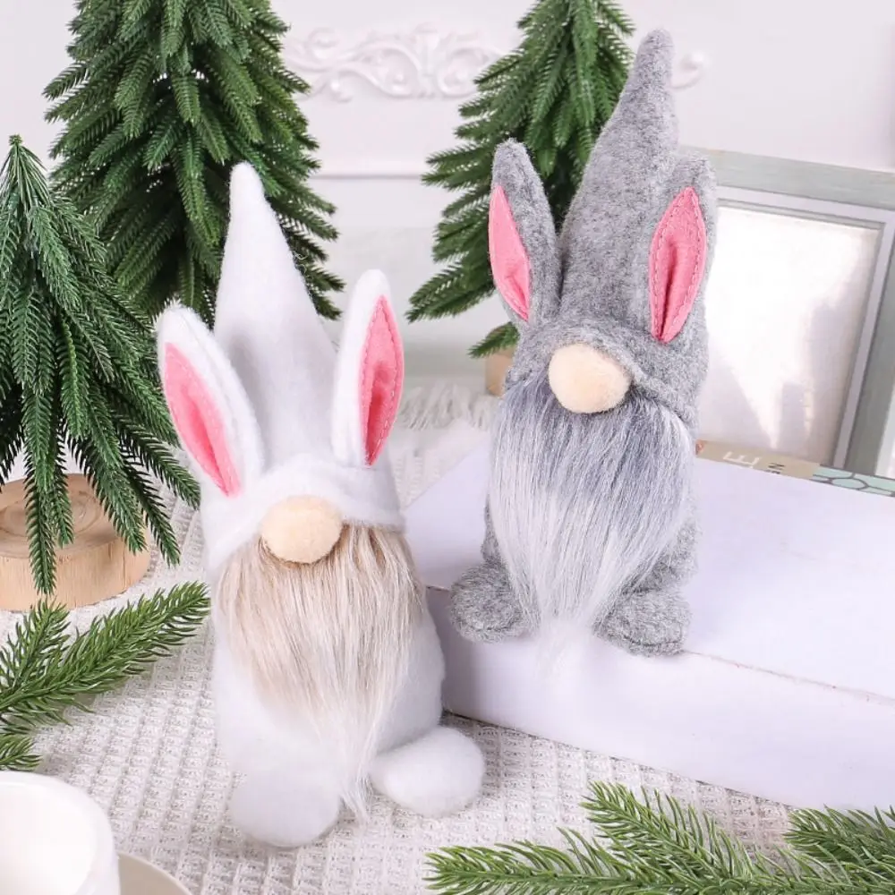 

Cloth Faceless Rabbit Elf Fashion Easter Rabbit Cute Easter Bunny Elf Cartoon Rabbit Doll Ornaments Kids Gift