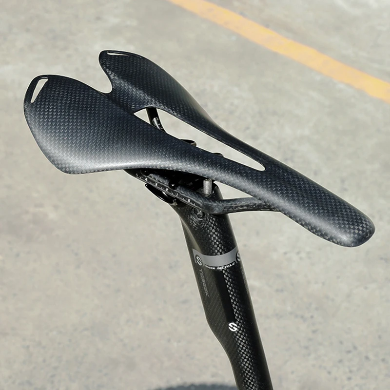Selle VTT,Selle VéLo De Route Adulte Vélo Siège En Fibre De Carbone