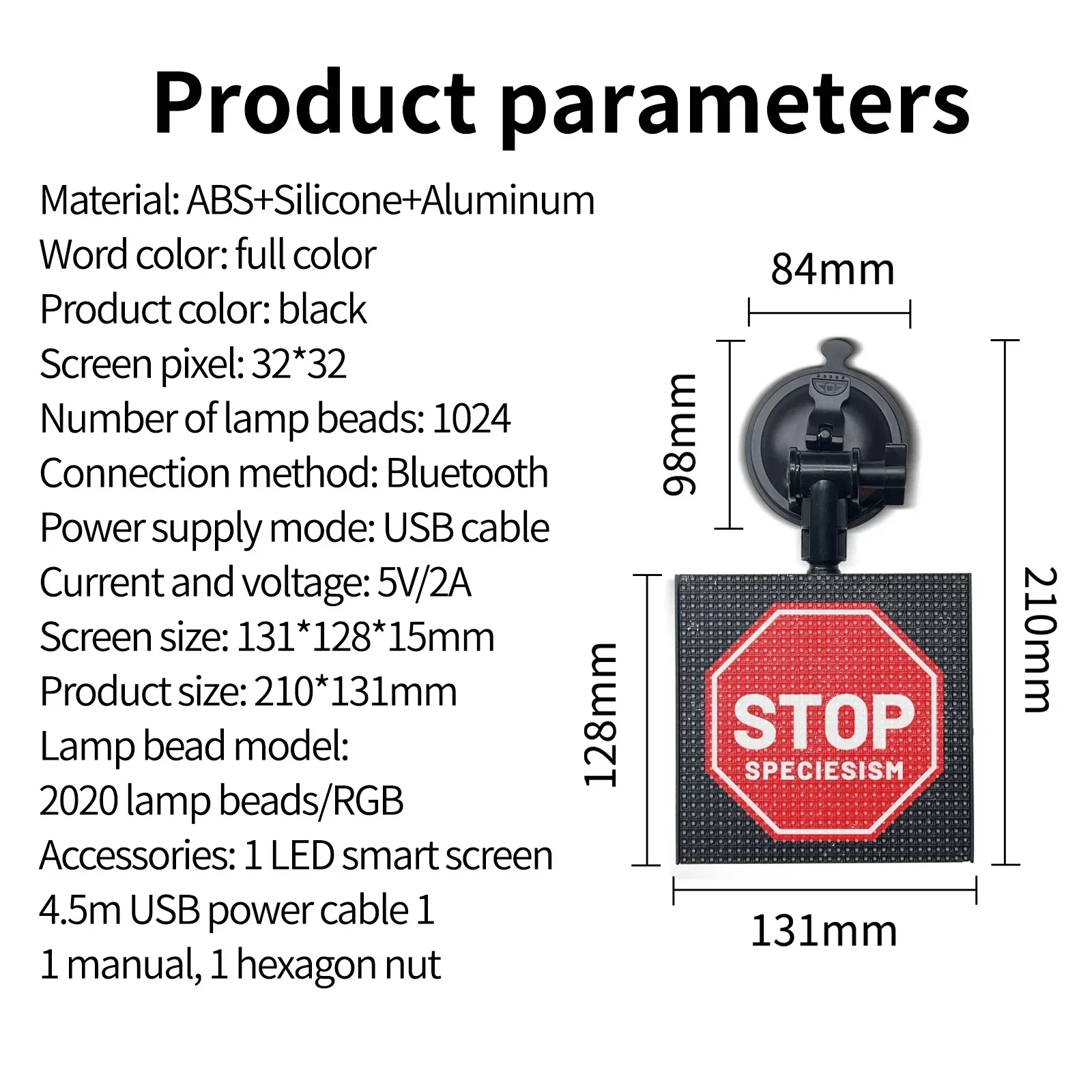 Car LED Sign Screen 32x32 led Smart Matrix Pixel Panel Lamp Mobile Phone APP Control for Windshield Display Screen Auto Decor
