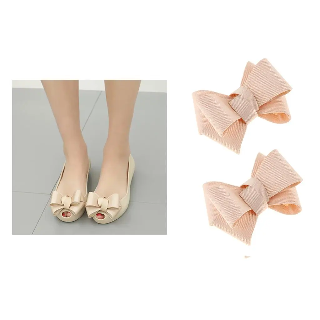2pcs Simple Bow Shoe Clips Wedding Shoes Buckle Clip Prom Shoe Charm Accessories