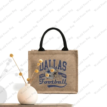 1 pc Dallas Football Graphic Shopping Large Personalized Canvas Beach Bag Monogram Gift Tote Bag Women's Cowboys Gift 1