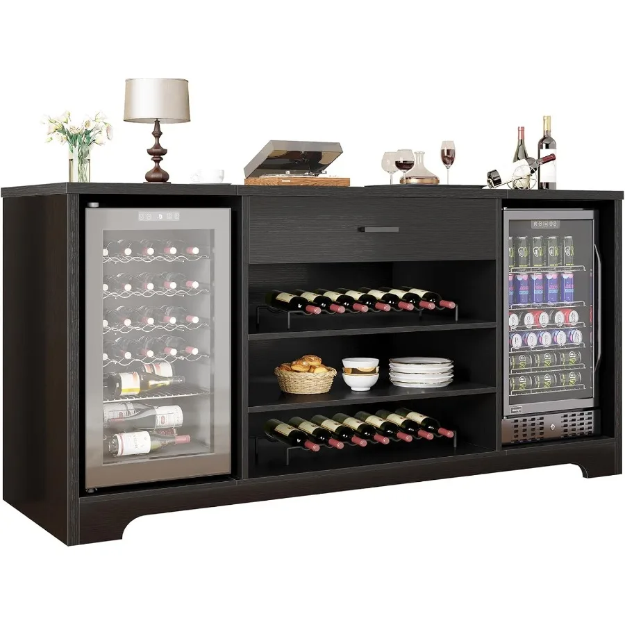 Modern Bar Cabinet with Fridge Space 6