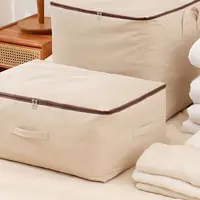 Fabric Quilt Storage Bag with Handles Foldable Folding Storage Baskets Closet Organizer Home Storage Organization 2