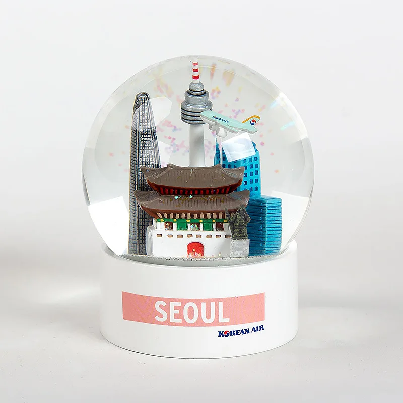 

Creative Korean Seoul Airport Museum Cultural and Creative Architecture Resin Crystal Ball Snowflake Ball Enterprise Gift Custom