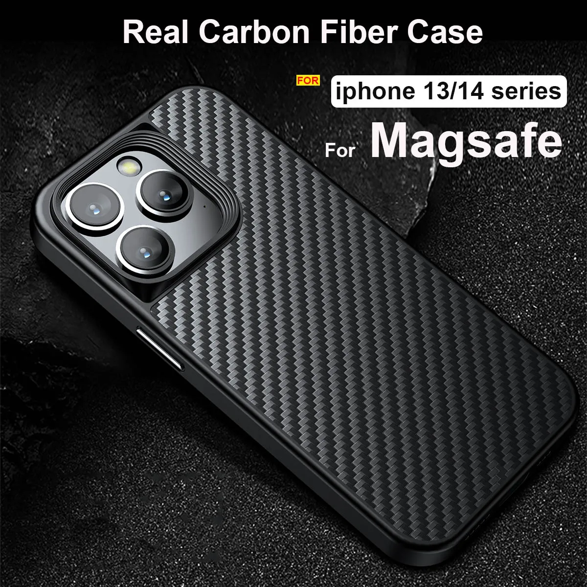 

Чехол для iPhone 13 14 Pro Max, оригинальные чехлы из настоящего углеродного волокна, противоударный чехол для Magsafe, беспроводное зарядное устройство, чехлы 14 plus, чехол