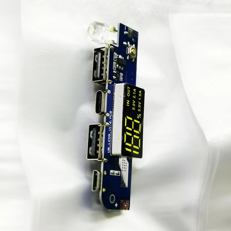 듀얼 USB 부스트 모바일 보조베터리, DIY 보조베터리 충전기 보드 모듈, LED 표시기 마더보드, 3.7V, 5V, 2A