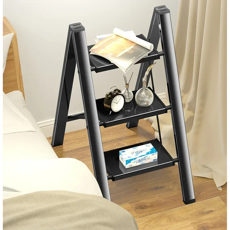 

Household Folding Step Stool Indoor Climbing Ladder Stool Widened Pedal Herringbone Ladder Multifunctional Flower Rack Ladder