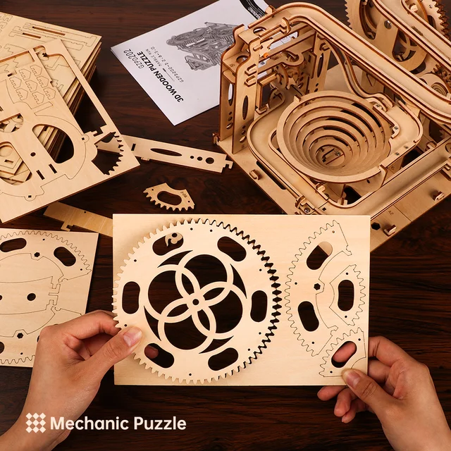 3D Wooden Puzzles DIY Marble Run Building Block Kit Model Crafts Decoration Education Puzzle Toys Birthday Gifts For Kids 3