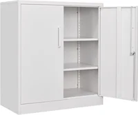 Metal Storage Cabinet with Doors and Shelves,Small Metal Cabinet with Lock, Garage Storage Cabinet,Lockable Storage Cabinet 1