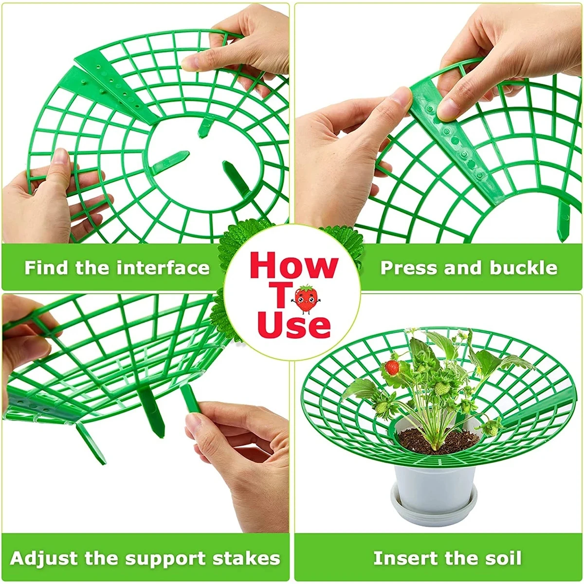 5/10Pcs Strawberry Plant Supports with 3 Sturdy Legs Strawberry Growing Racks Protector Frame Holder Cage From Mold Rot Dirt