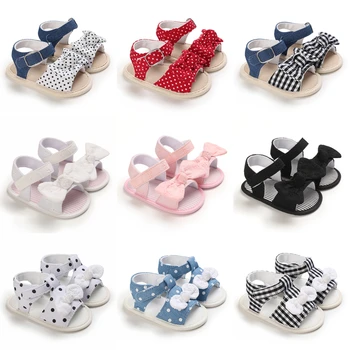 0-18M New Fashion Newborn Infant Baby Girls Princess Shoes Bowknot Toddler Summer Sandals BoyGirl PU Non-slip Shoes 1