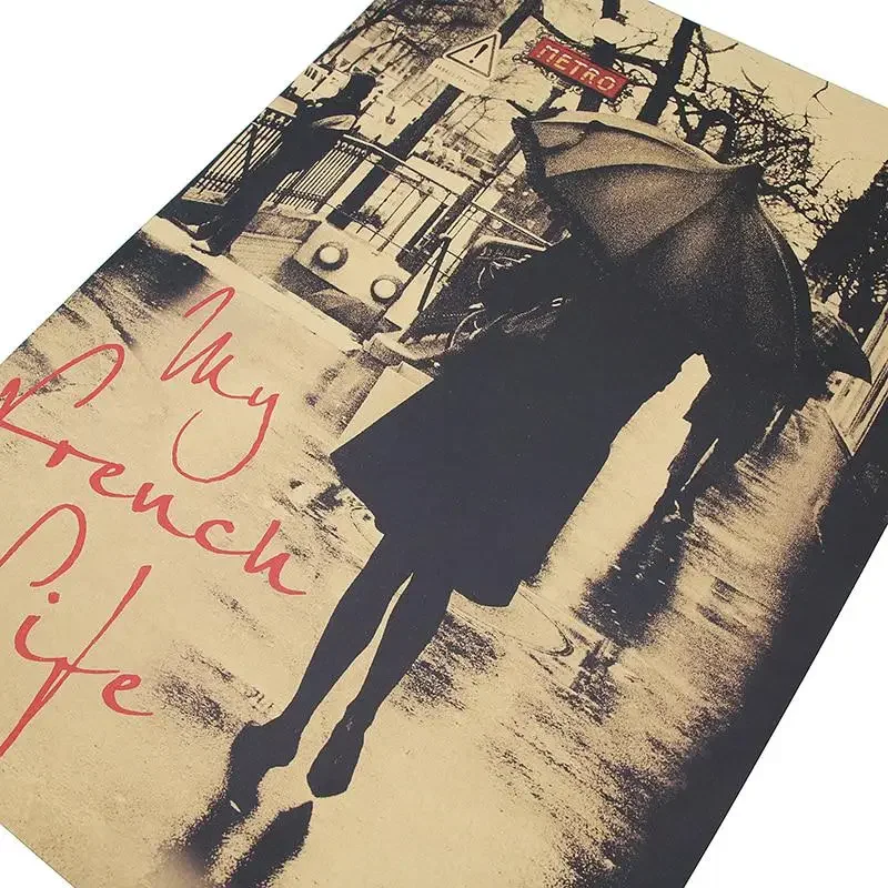 My French Life Movie Poster Bar Cafe Decor Kraft Paper Wall Stickers Decorative Painting