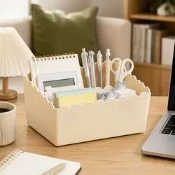 Clear Plastic Makeup and Office Desk Organizer with Drawers (B)