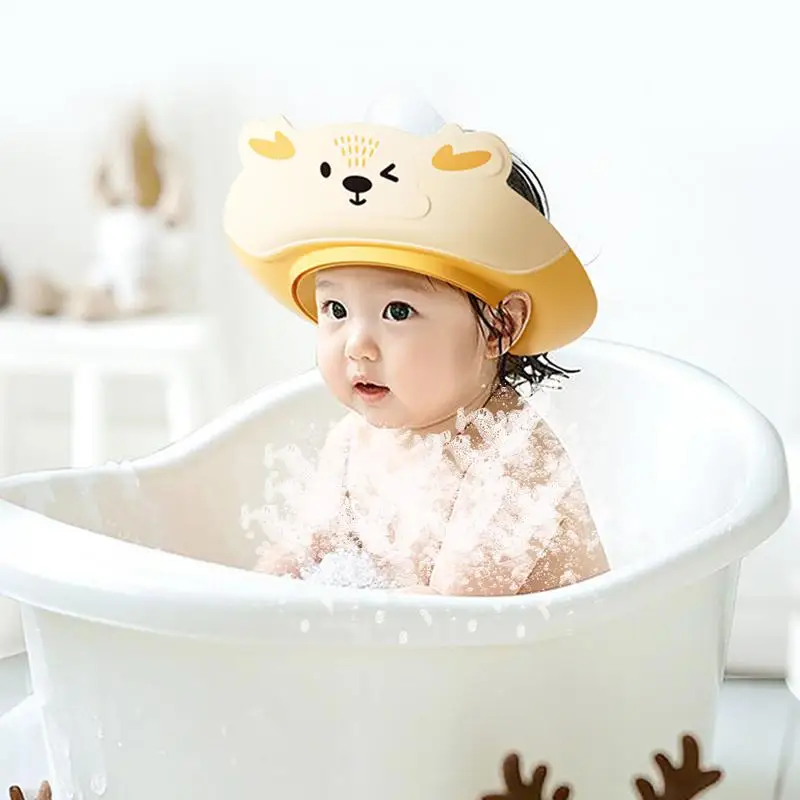 Baby Bath Shower Hat Children Bath Visor Adjustable Ear Protection Shampooing Hat Kid Showering Supplies For Boys And Girls Hair