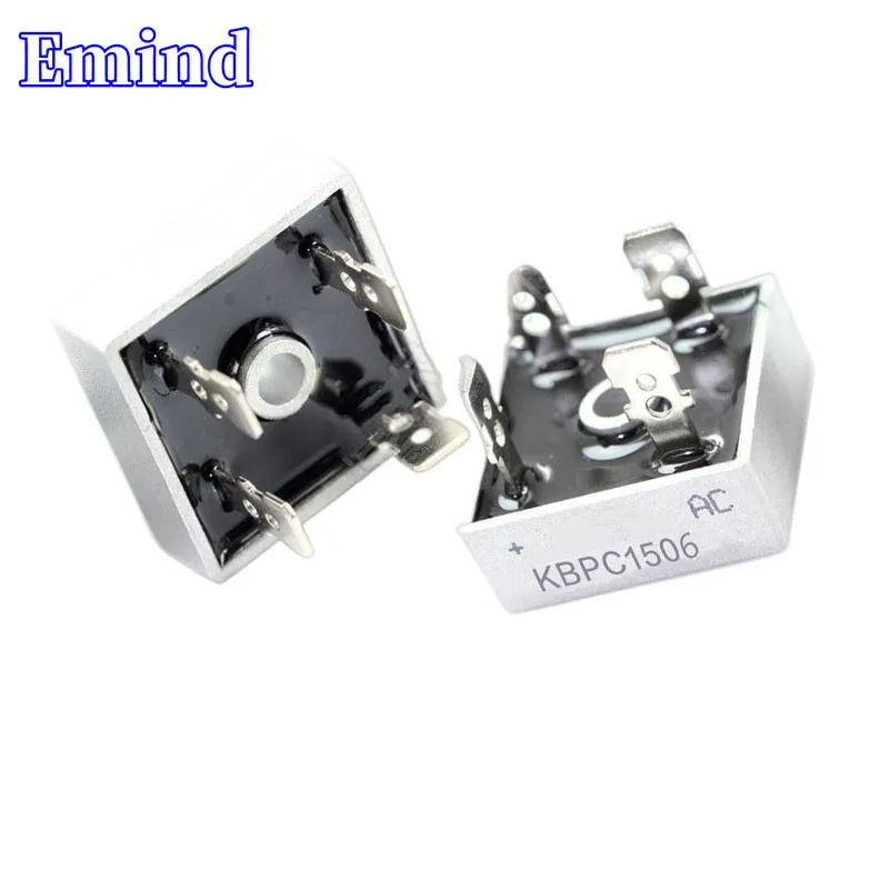 2Pcs KBPC1506 Bridge Rectifier 15A/600V DIP-4 Square Bridge Cuttable Feet GBU Footprint Bridge Stack