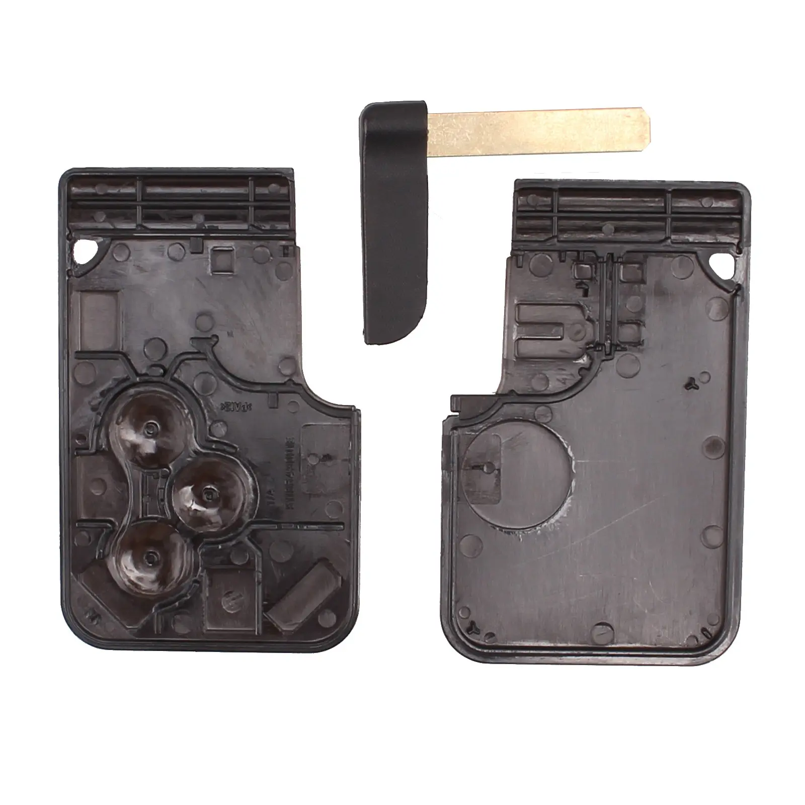 Renault Replacement 3-Button Smart Card Key Housing with Integrated Small Key